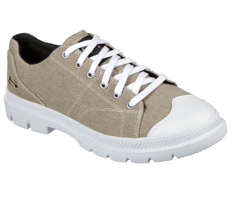 Skechers Herr Khaki/Vita Snörskor - Relaxed Fit: Roadout - Alero - Sverige (KXWFB-5679)